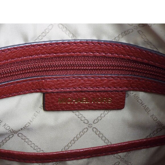 Michael Kors Lexington Burgundy Pebbled Leather Shoulder Bag main image 10